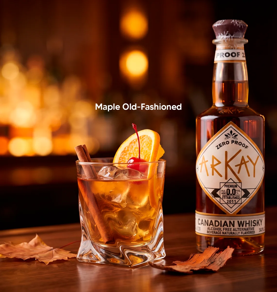 An Old Fashioned made with ARKAY Whiskey