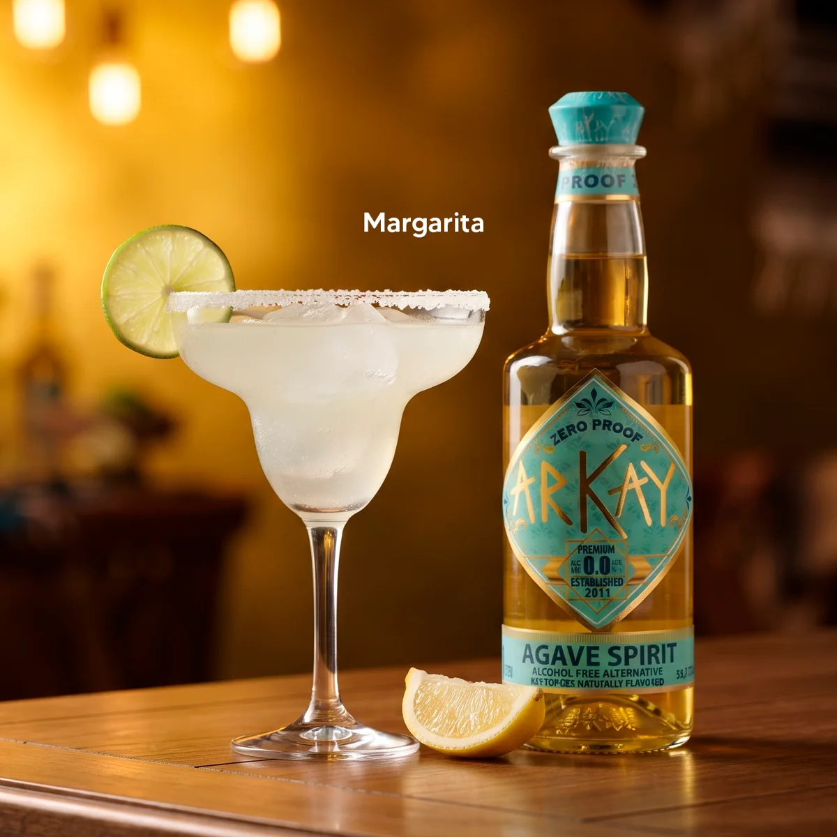 Margarita mocktail made with ARKAY zero-proof agave spirit alternative