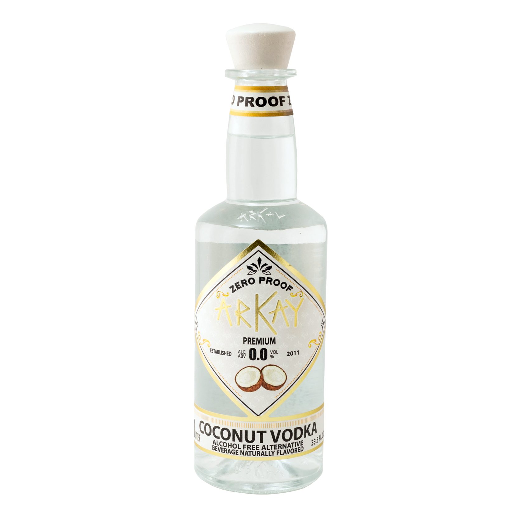 Arkay Coconut Vodka Zero Proof Spirits 33.3 FL OZ / 1 Liter